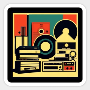 Vinyl Geek Retro Music Records and Tapes Collection Sticker